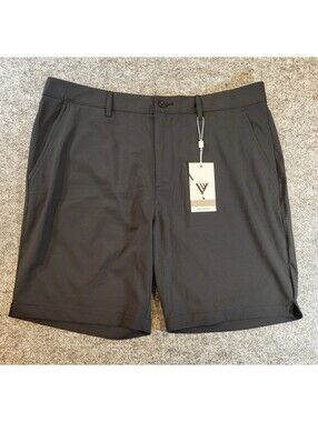 NWT Levelwear Apex Black Performance Golf Shorts Size 36 Stretch Athletic